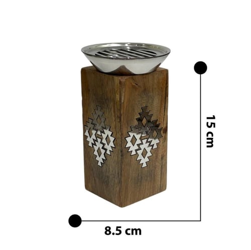 مبخرة خشبية مع صحن ستيل فاخر