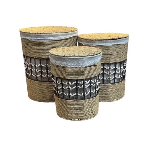 سلة غسيل دائرية بغطاء