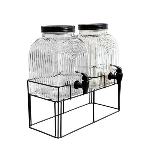 جيك عصير زجاج مزدزج بحنفية وستاند