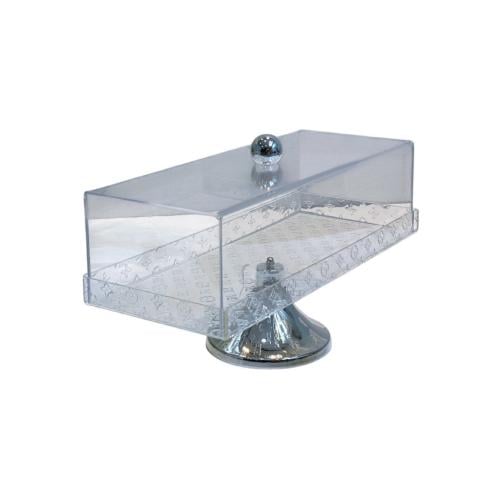 صحن تقديم اكريلك بغطاء وقاعدة