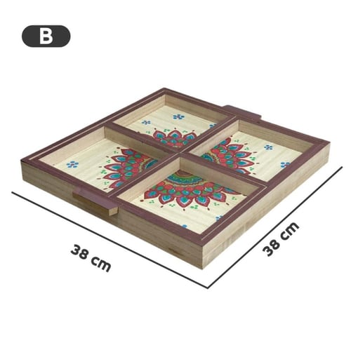 طقم ضيافة خشبي 4+1