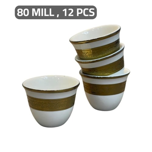 طقم فناجيل ابيض 12 قطعة