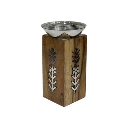 مبخرة خشبية مع صحن ستيل فاخر