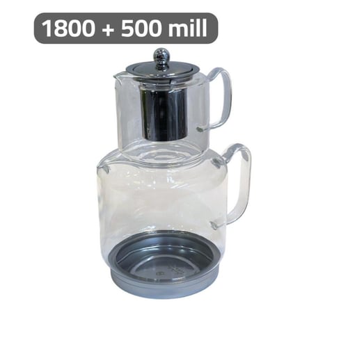 ابريق شفاف زجاج للشاي على البخار