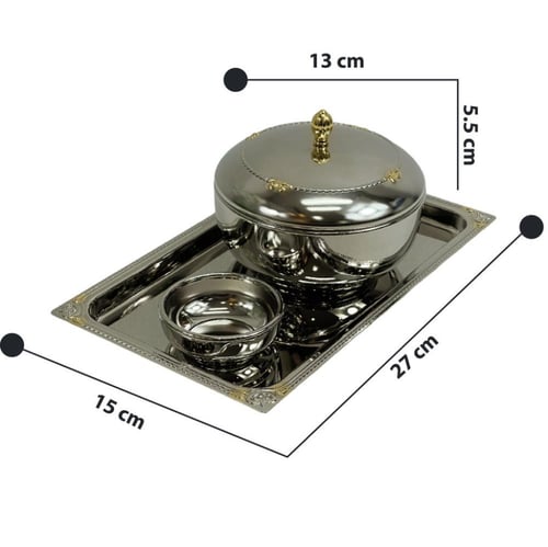 طقم تمرية ستانلس ستيل 13 سم