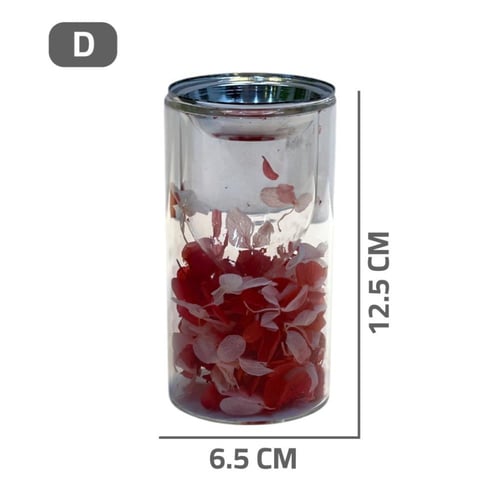 مبخرة زجاج مع ورد مجفف