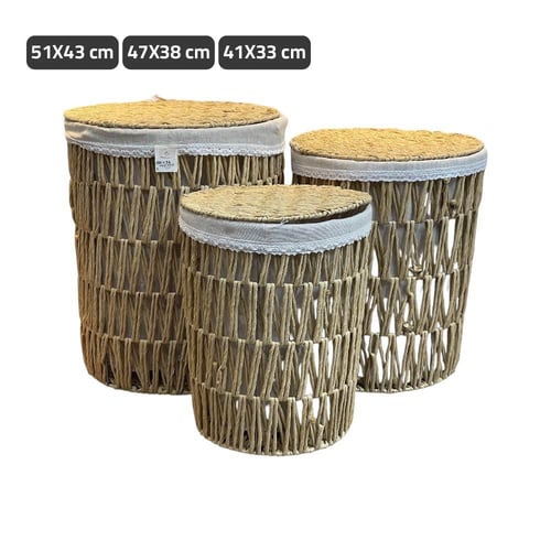 سلة غسيل دائرية بغطاء