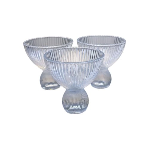 طقم كاسات حلا زجاج 3 قطع