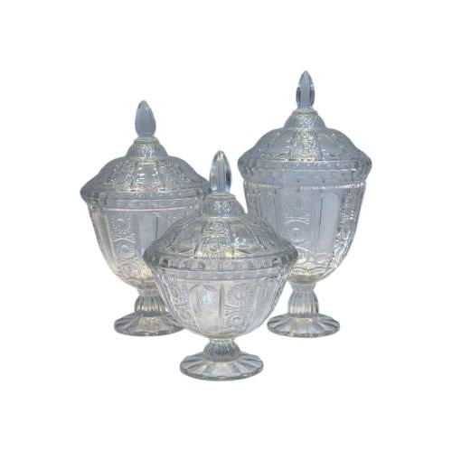 وعاء ضيافة زجاج بغطاء