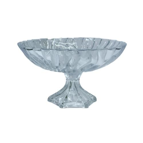 صحن زجاجي بقاعدة للتقديم