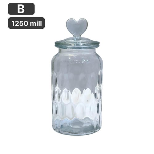 برطمان زجاج مع غطاء شفاف