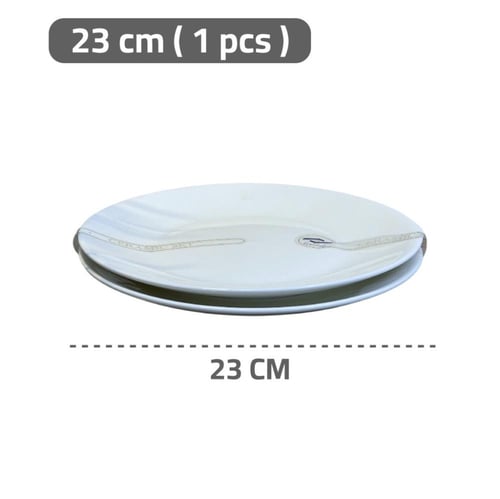 صحن مسطح سيراميك ابيض