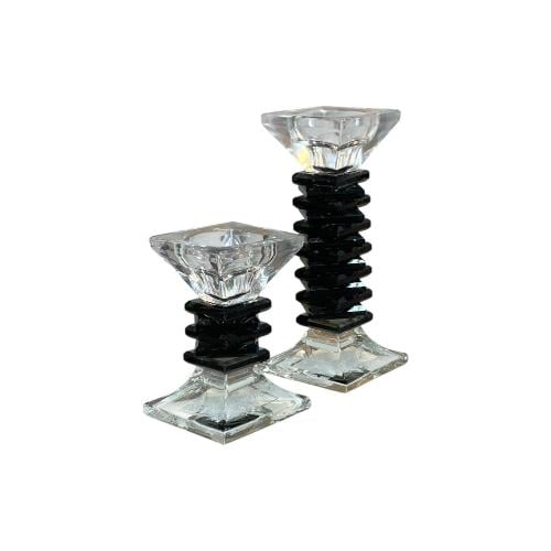 شمعدان مودرن زجاج اسود