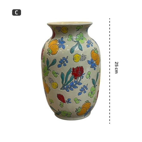 جرة سيراميك زخرفة صينية 25 سم