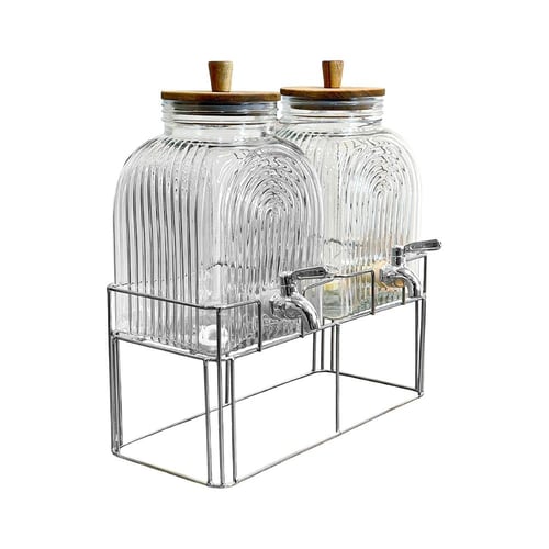 جيك عصير زجاج مزدزج بحنفية وستاند