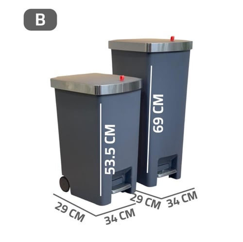 سلة مهملات بلاستيك بكفرات