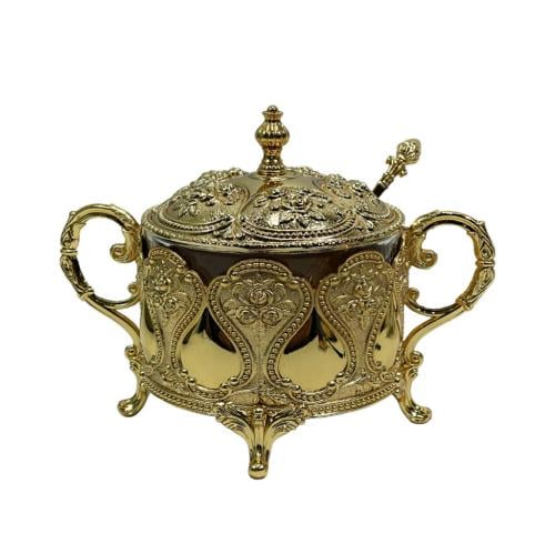 سكرية زجاج ستانتلس ستيل مع ملعقة