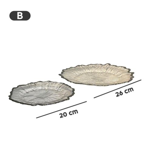 صحن زجاج خط فضي
