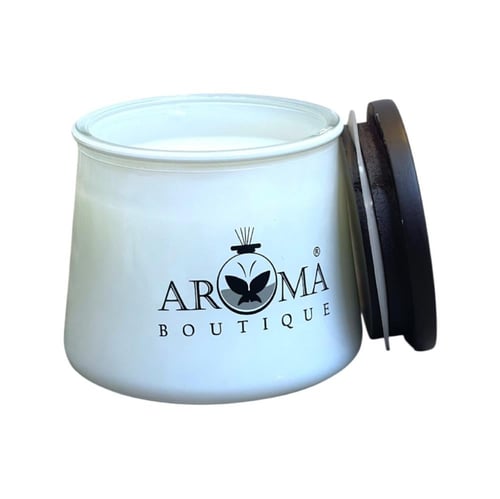 شمع عطري اروما بكأس سيراميك ابيض