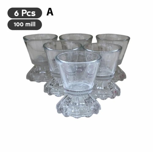 اكواب حلا زجاج بقاعدة