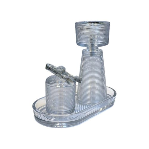 طقم مبخرة مع صينية زجاج