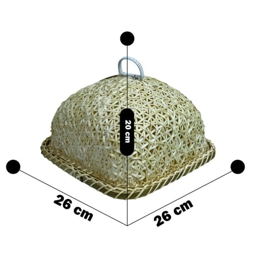 سلة خوص مع غطاء مربع