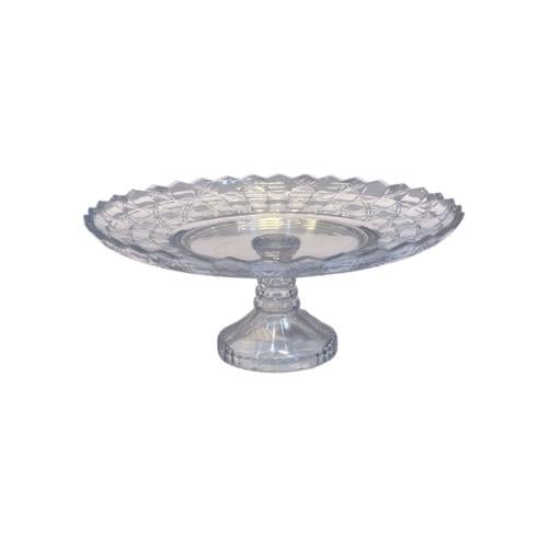 صحن زجاج شفاف بقاعدة