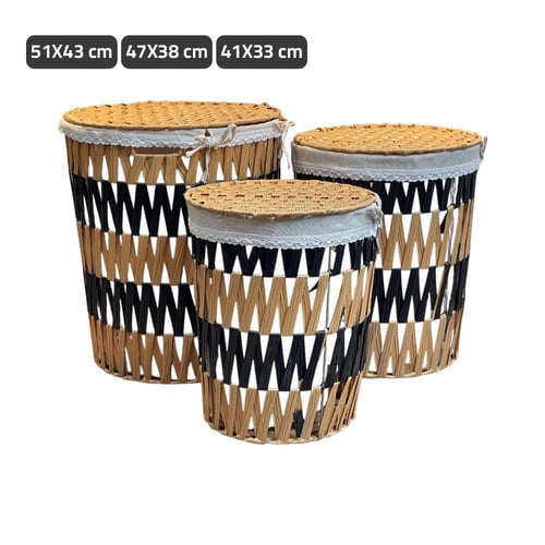 سلة غسيل دائرية بغطاء