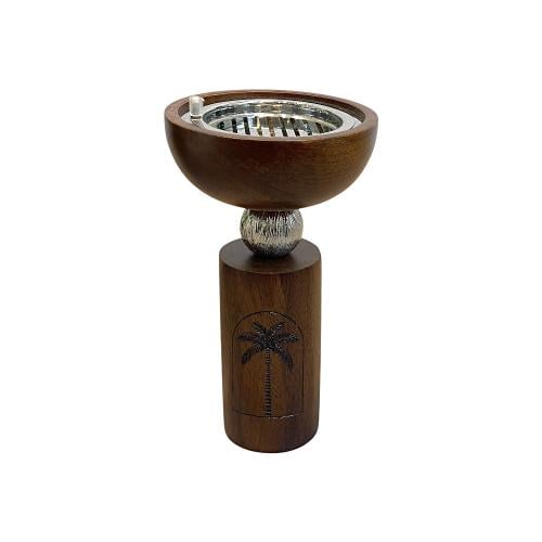 مبخرة خشبية فاخرة بسطح ستيل ونخلة نحت يدوي