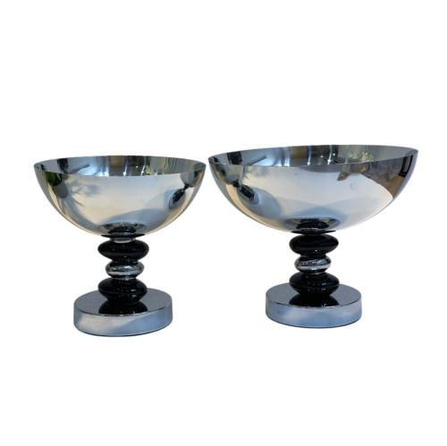 صحن بقاعدة فضي للمكسرات