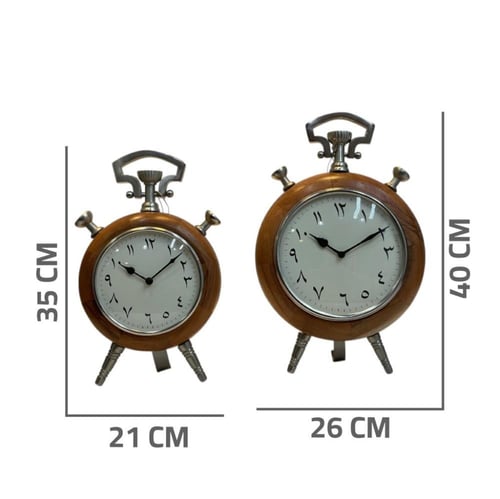 ساعة تحفة ألمونيوم خشب دائري