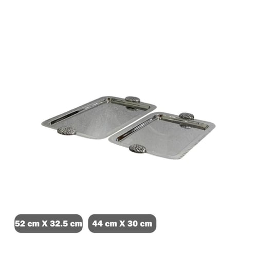 طوفرية ستانلس ستيل مستطيل بمقابض خطوط سوداء