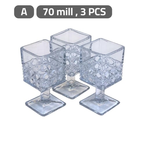 اطقم كاسات كريستال بالقاعدة