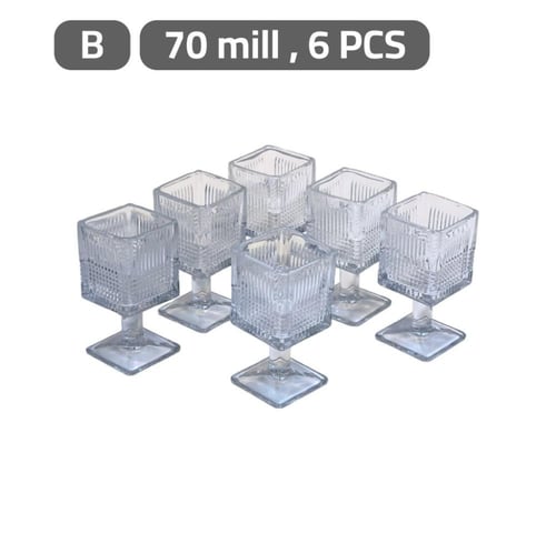 اطقم كاسات كريستال بالقاعدة