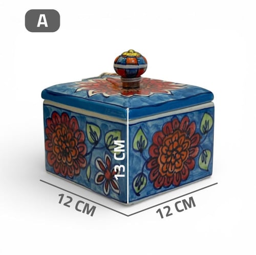 علبة خزف مشجرة