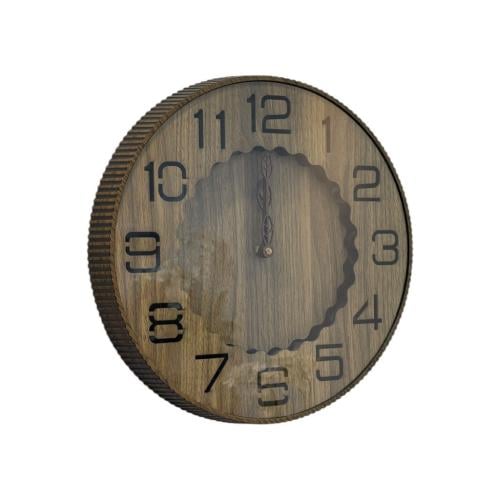 ساعة حائط لون خشبي