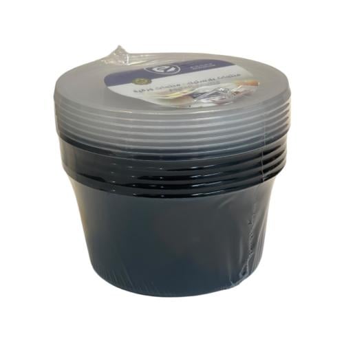 علب بلاستيك اسود 500 ملل مع غطاء 6 قطع