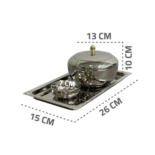 طقم تمرية حلويات ستانلس ستيل