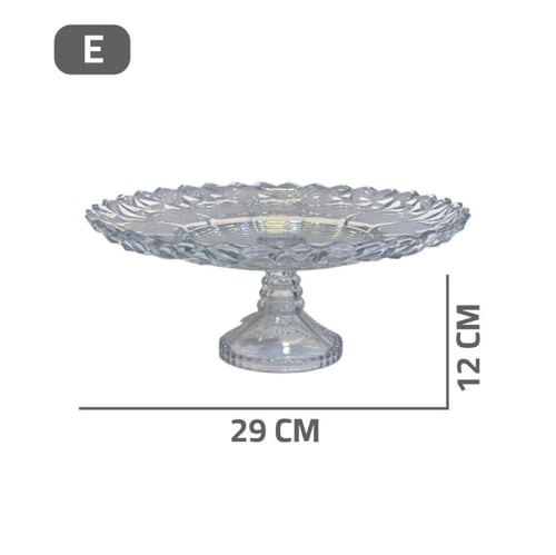 صحن زجاج شفاف بقاعدة