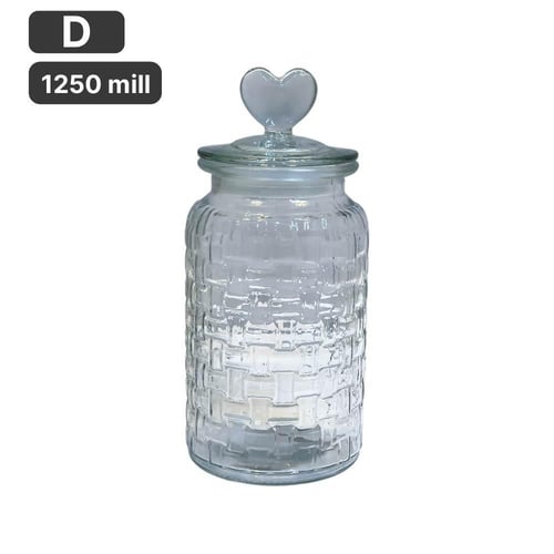 برطمان زجاج مع غطاء شفاف