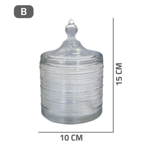 تمرية للتمور زجاجية بغطاء