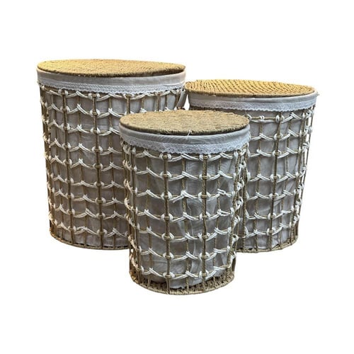 سلة غسيل دائرية بغطاء