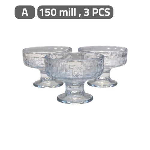 كاسات حلا زجاج بقاعدة