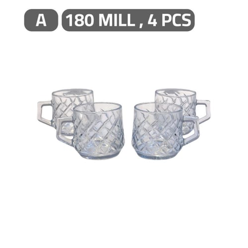 اكواب زجاجيه 4 قطع 180مل