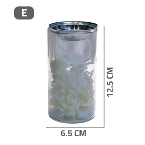 مبخرة زجاج مع ورد مجفف