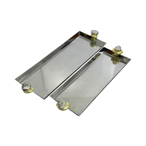 طوفريات تقديم ستيل مقابض تصميم حجر ذهبي فضي