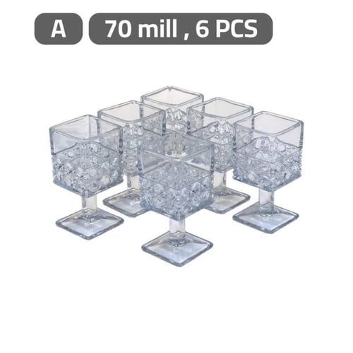 اطقم كاسات كريستال بالقاعدة