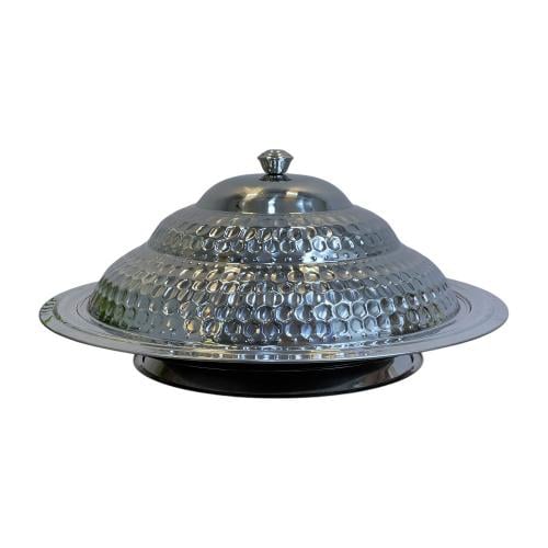 صحن ولائم ستانلس ستيل مع غطاء