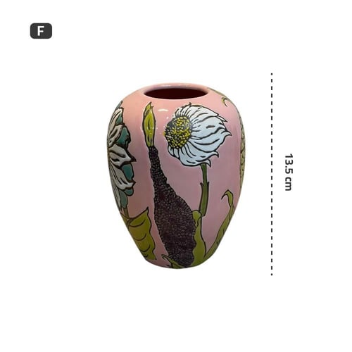 فازة سيراميك رسوم يدوية صيني 13.5 سم