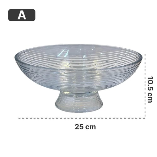 صحن زجاج للضيافة بقاعدة